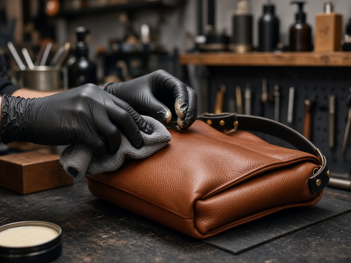Leather conditioning at Studio Skyorbit